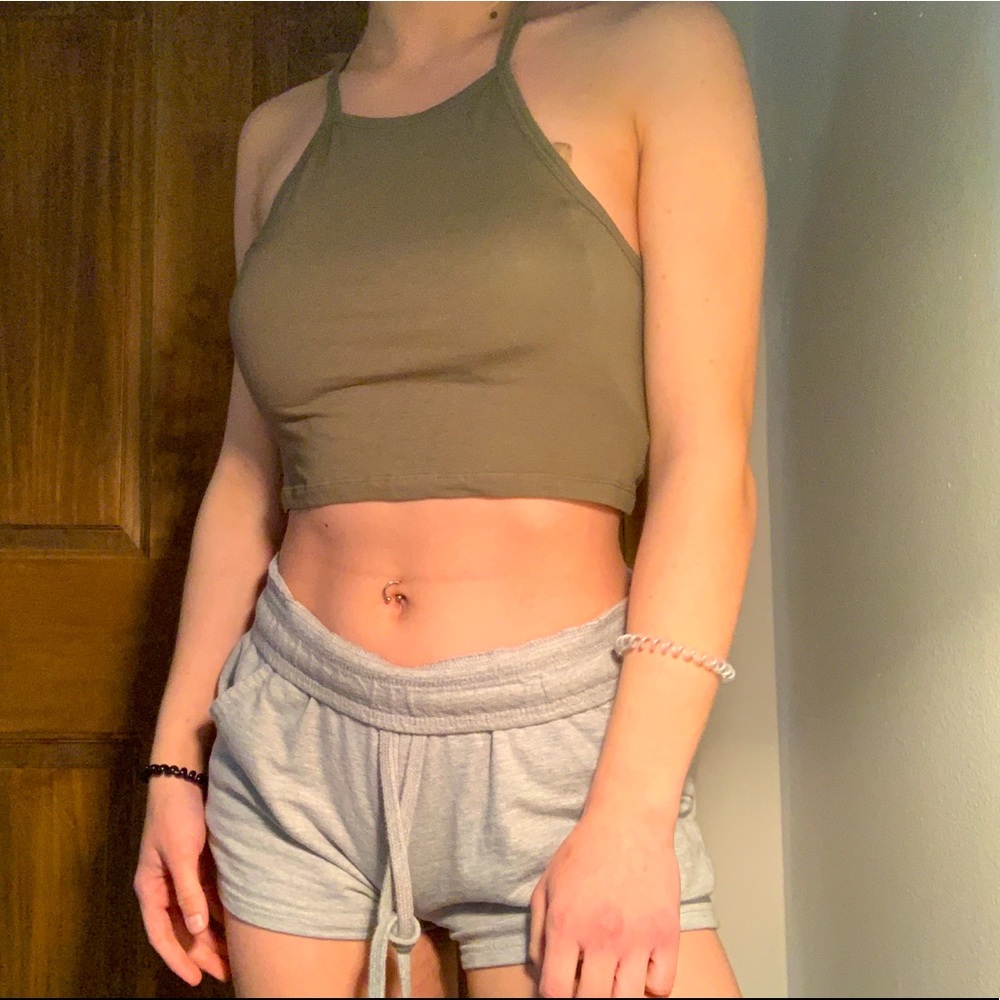 H&M Halter Top Dark Green